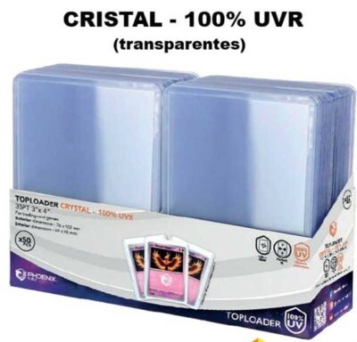 PROTECTIONS TOPLOADERS 35PT 3"X4" (X 50) 100% UVR CRISTAL PHOENIX SHIELD